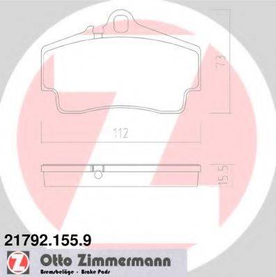 Комплект тормозных колодок, дисковый тормоз ZIMMERMANN 21792.155.9