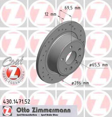 гальмівний диск ZIMMERMANN 430.1471.52
