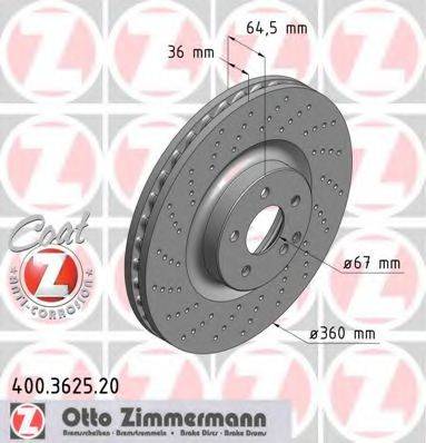 ZIMMERMANN 400362520 Тормозной диск