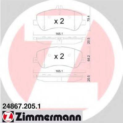 ZIMMERMANN 248672051 Комплект тормозных колодок, дисковый тормоз