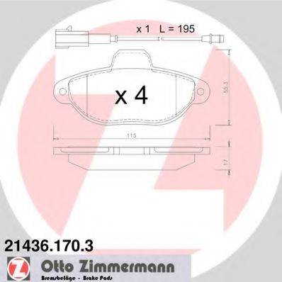 ZIMMERMANN 214361703 Комплект тормозных колодок, дисковый тормоз