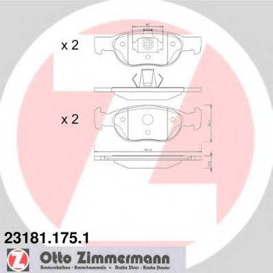 ZIMMERMANN 231811751 Комплект тормозных колодок, дисковый тормоз