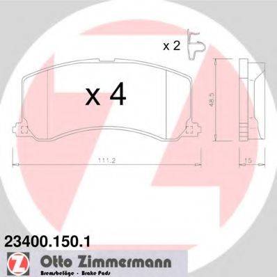 ZIMMERMANN 234001501 Комплект тормозных колодок, дисковый тормоз