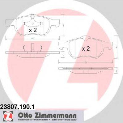 ZIMMERMANN 238071901 Комплект тормозных колодок, дисковый тормоз