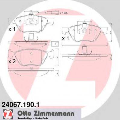 ZIMMERMANN 240671901 Комплект тормозных колодок, дисковый тормоз