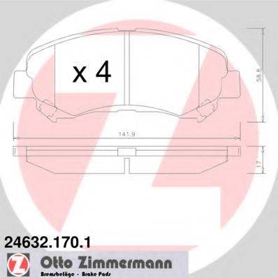 ZIMMERMANN 246321701 Комплект тормозных колодок, дисковый тормоз