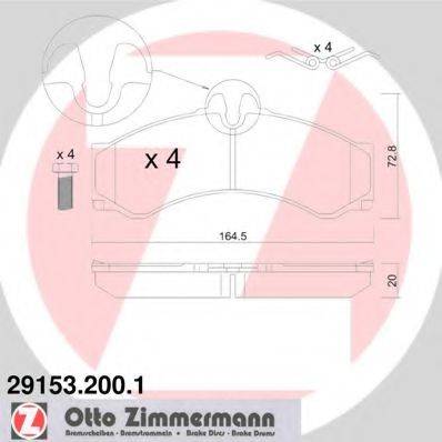 ZIMMERMANN 291532001 Комплект тормозных колодок, дисковый тормоз
