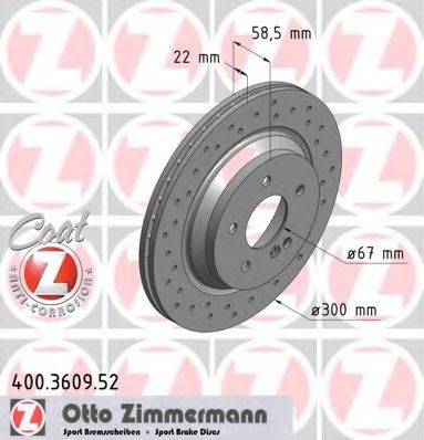гальмівний диск ZIMMERMANN 400.3609.52