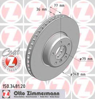гальмівний диск ZIMMERMANN 150.3481.20