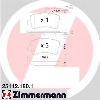 ZIMMERMANN 251121801 Комплект тормозных колодок, дисковый тормоз