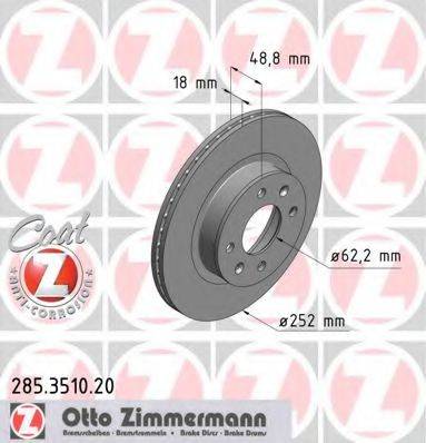 ZIMMERMANN 285351020 Тормозной диск