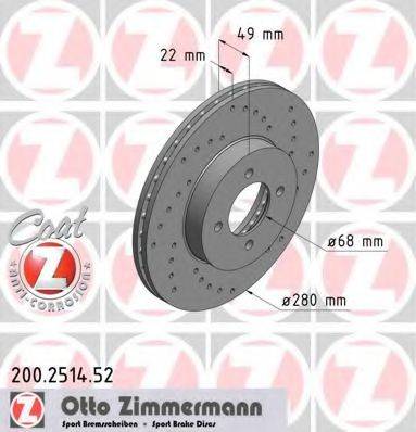 ZIMMERMANN 200251452 Тормозной диск