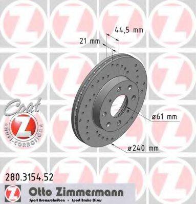 гальмівний диск ZIMMERMANN 280.3154.52
