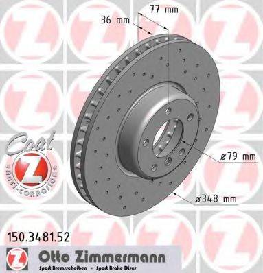 гальмівний диск ZIMMERMANN 150.3481.52