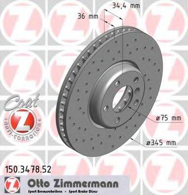 гальмівний диск ZIMMERMANN 150.3478.52