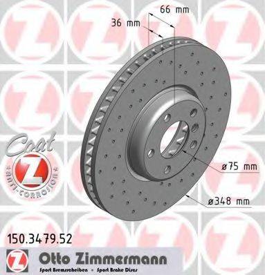 гальмівний диск ZIMMERMANN 150.3479.52
