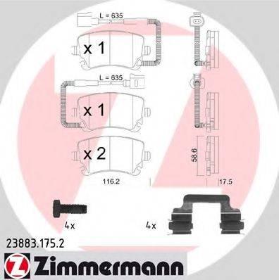 ZIMMERMANN 238831752 Комплект тормозных колодок, дисковый тормоз