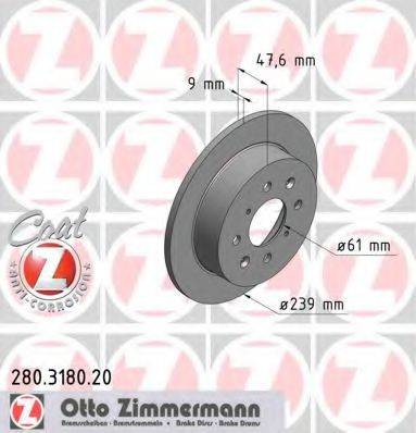 ZIMMERMANN 280318020 гальмівний диск