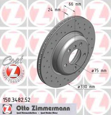 гальмівний диск ZIMMERMANN 150.3482.52