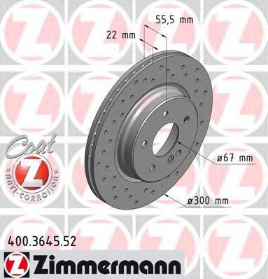 ZIMMERMANN 400364552 гальмівний диск
