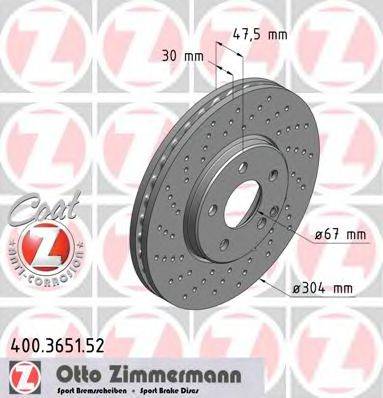 ZIMMERMANN 400365152 Тормозной диск
