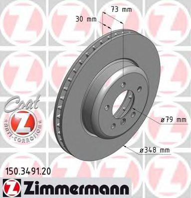 Тормозной диск ZIMMERMANN 150.3491.20