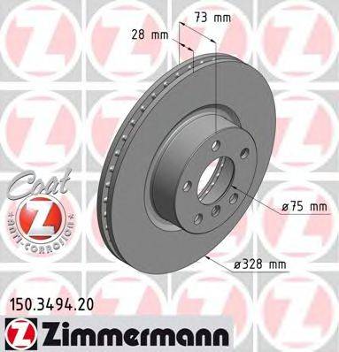 ZIMMERMANN 150349420 Тормозной диск