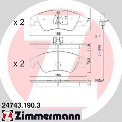 ZIMMERMANN 247431903 Комплект тормозных колодок, дисковый тормоз