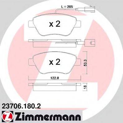ZIMMERMANN 237061802 Комплект тормозных колодок, дисковый тормоз