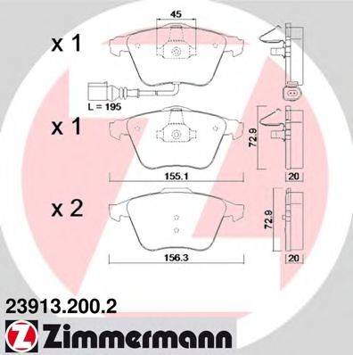 ZIMMERMANN 239132002 Комплект тормозных колодок, дисковый тормоз
