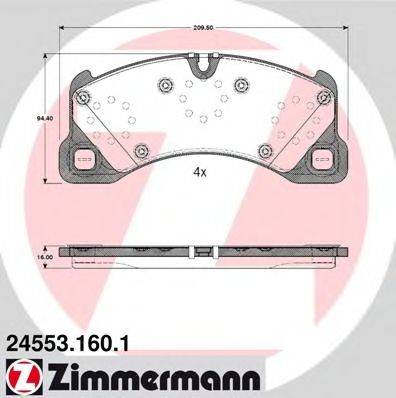 ZIMMERMANN 245531601 Комплект тормозных колодок, дисковый тормоз