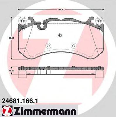 ZIMMERMANN 246811661 Комплект тормозных колодок, дисковый тормоз
