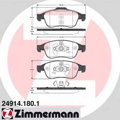 ZIMMERMANN 249141801 Комплект тормозных колодок, дисковый тормоз