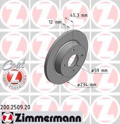Тормозной диск ZIMMERMANN 200.2509.20