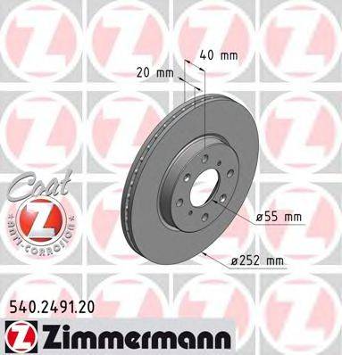 ZIMMERMANN 540249120 Тормозной диск