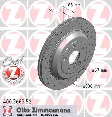 ZIMMERMANN 400366352 Тормозной диск