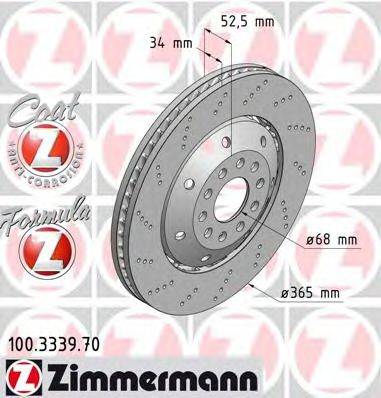 Тормозной диск ZIMMERMANN 100.3339.70