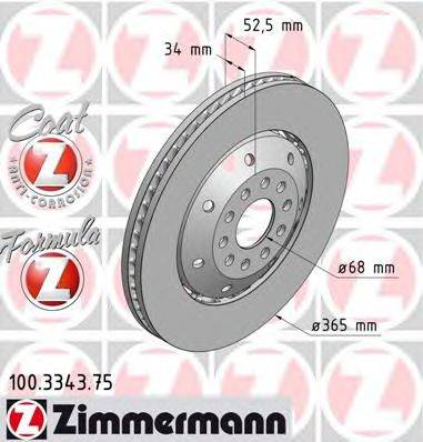 Тормозной диск ZIMMERMANN 100.3343.75