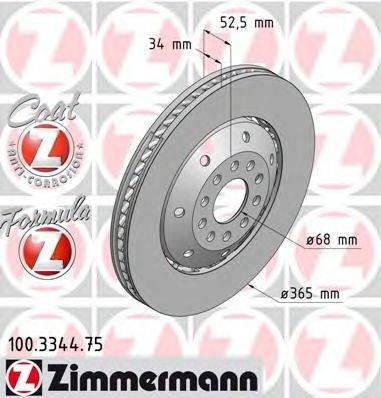 Тормозной диск ZIMMERMANN 100.3344.75