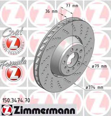 Тормозной диск ZIMMERMANN 150.3474.70