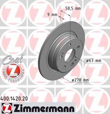 ZIMMERMANN 400142020 Тормозной диск