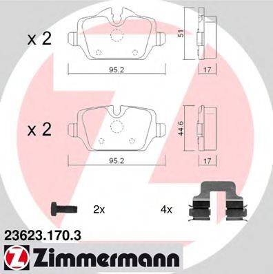 ZIMMERMANN 236231703 Комплект гальмівних колодок, дискове гальмо