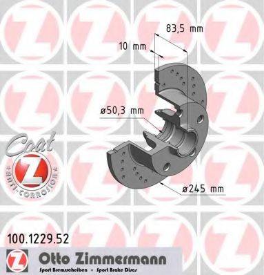 гальмівний диск ZIMMERMANN 100.1229.52