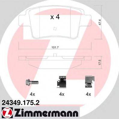 ZIMMERMANN 243491752 Комплект тормозных колодок, дисковый тормоз
