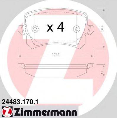 ZIMMERMANN 244831701 Комплект тормозных колодок, дисковый тормоз