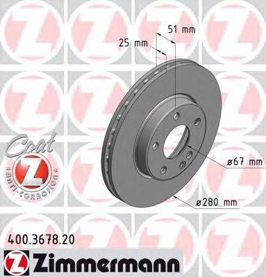 ZIMMERMANN 400367820 Тормозной диск