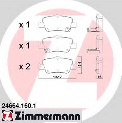 ZIMMERMANN 246641601 Комплект тормозных колодок, дисковый тормоз