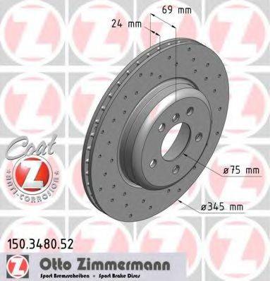 гальмівний диск ZIMMERMANN 150.3480.52