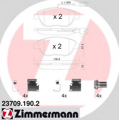 ZIMMERMANN 237091902 Комплект тормозных колодок, дисковый тормоз