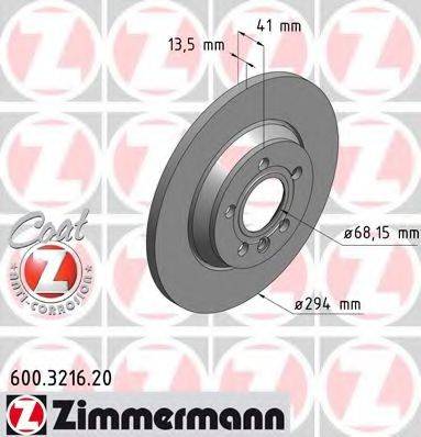 гальмівний диск ZIMMERMANN 600.3216.20